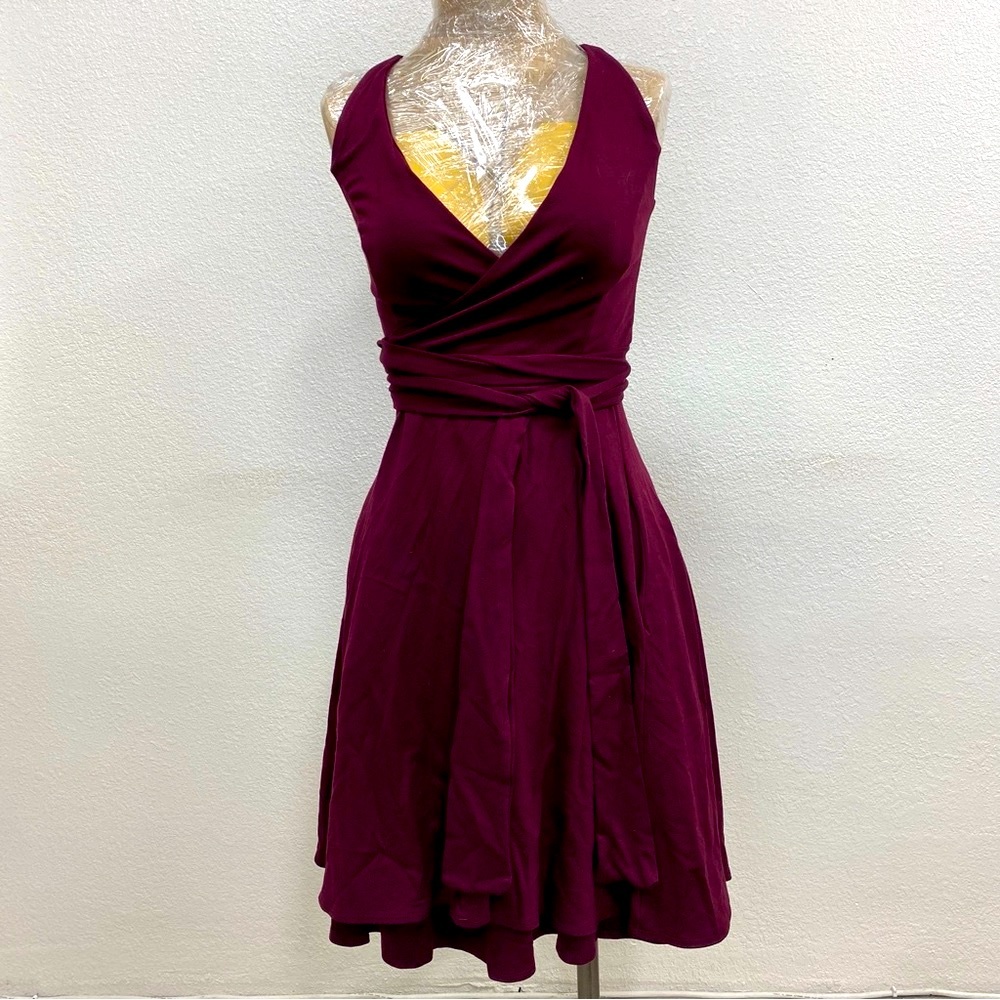 Elhoffer Design Christina Burgundy Wrap Dress